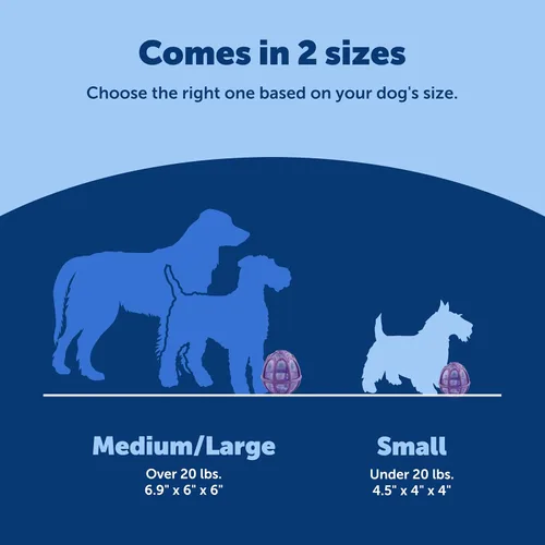 Vista 5 de PetSafe Busy Buddy Kibble Nibble juguete para perro dispensero de comida, S, Púrpura