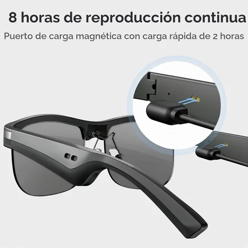 Vista 6 de Lentes inteligentes, lentes de sol polarizados con Bluetooth, micrófono y altavoces integrados, asistente de voz, protección UV, gafas Bluetooth