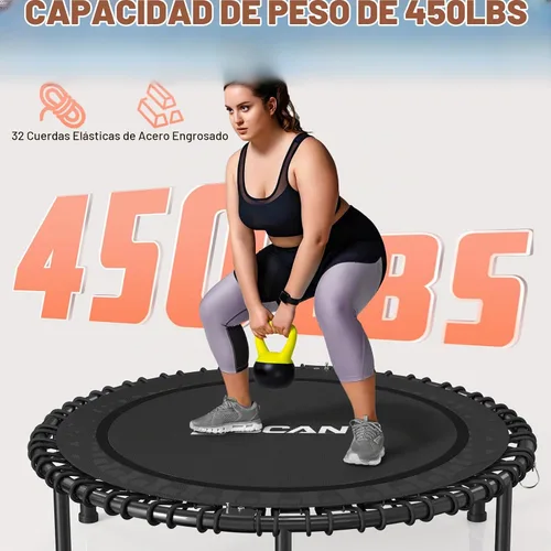 Vista 3 de BCAN BT2 Mini Rebounder Trampoline for Adults Bungee No Handle FED Fitness