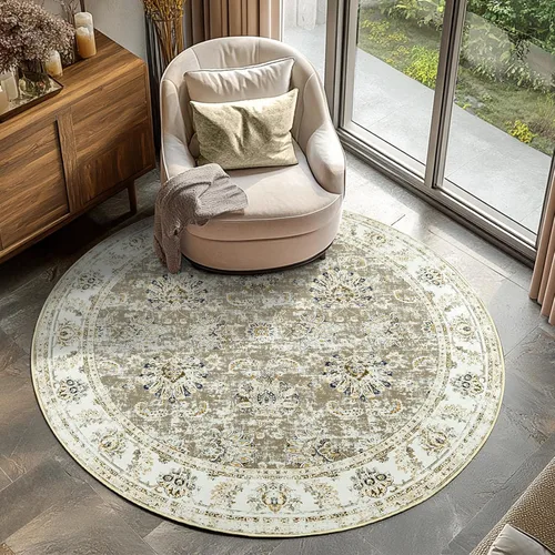 Vista 149 de jinchan Fiora - Alfombra lavable de área pequeña, alfombra de entrada floral de medio círculo de 2 x 3, tapete de media luna de pelo bajo, suave