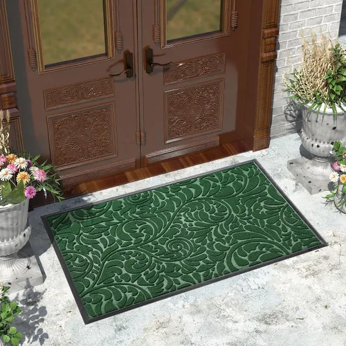 Vista 31 de Yimobra Tapete para puerta de entrada exterior, 29.5 x 17 pulgadas, impermeable, resistente, para puerta delantera, tapete antideslizante resistente