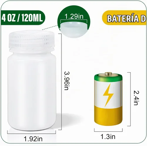 Vista 8 de DEMORA Botellas de plástico pequeñas de 4 onzas con tapas, botellas de viaje herméticas recargables de boca ancha para artículos de tocador