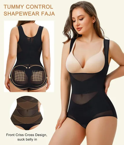 Vista 2 de Irisnaya Fajas moldeadoras de cuerpo para mujer, con control de abdomen, sin costuras, faja colombiana, levantador de glúteos, faja