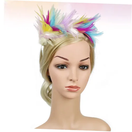 Vista 7 de Abaodam 1920 s Prom Headband Gatsby Headband Fascinator Headband Carnival Fascinator Fascinators for Women Tea Party Pride Hat Black Headbands