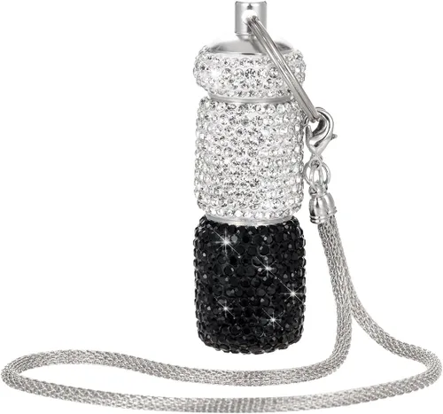 Vista 13 de Pastillero con llavero de diamante, pequeño organizador de píldoras, caja de bloqueo de medicamentos, lindo estuche de medicina para bolso, soporte