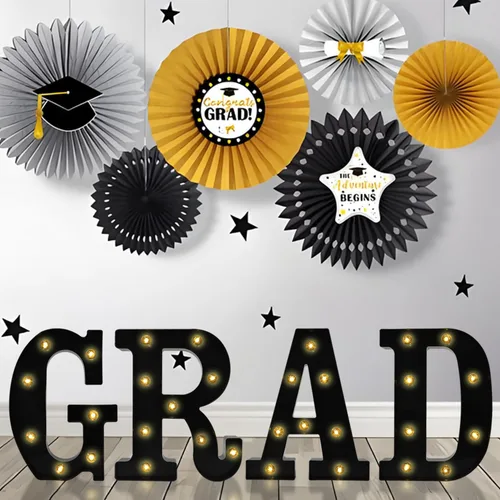 Vista 4 de Curyidy Letras de decoración de graduación, letreros de marquesina, luces iluminadas de marquesina de clase de 2025 para cumpleaños, Año Nuevo