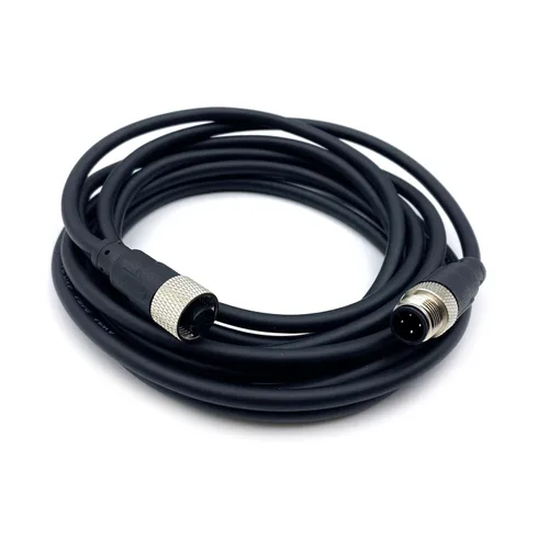 Vista 3 de Cable conector macho a hembra M12, un código de alambre de moldeo recto hembra a macho Sensor de aviación Cable eléctrico de PVC 250V 4A AC/DC Cable