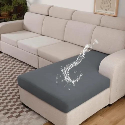 Vista 10 de Fundas de cojín impermeables para sofá, fundas de asiento de sofá, fundas de cojín individuales elásticas para sofá seccional, fundas protectoras