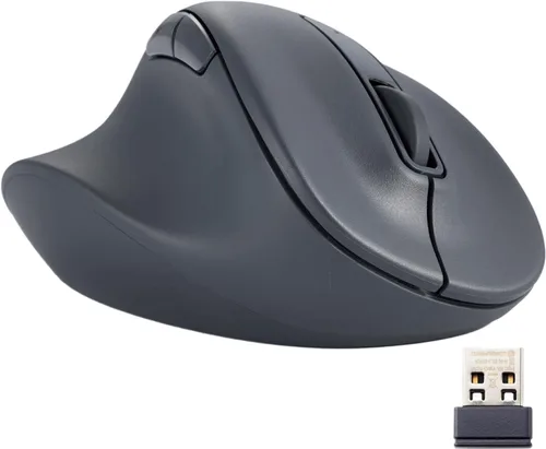 Vista 10 de ELECOM - Mouse inalámbrico de forma ergonómica, 2.4 GHz con mini receptor USB, clic silencioso, mano derecha 2000 DPI, 5 botones, sensor optocal