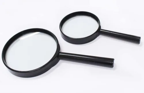 Vista 2 de PINPOINT Juego de aumento de 2 piezas, lente de 3 y 4 pulgadas de diámetro, 2 lentes de vidrio eléctrico, marcos de plástico negro resistente