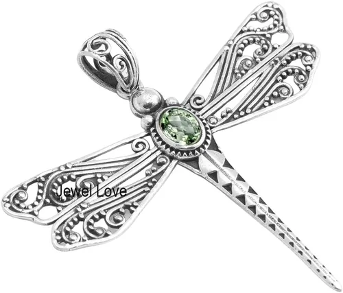 Vista 3 de Collar de plata de ley 925 para mujer, collar con colgante de piedras preciosas auténticas, collar con colgante hipoalergénico para regalo