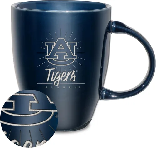 Vista 97 de Rico Industries - Taza de lustre cerámico con grabado láser de la NCAA de 18oz - Café-Té