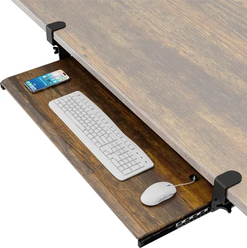 Vista 12 de AX WABER AX01WB01 - Bandeja extraíble para teclado debajo del escritorio con sistema de montaje de abrazadera C ajustable extra resistente, 27.3