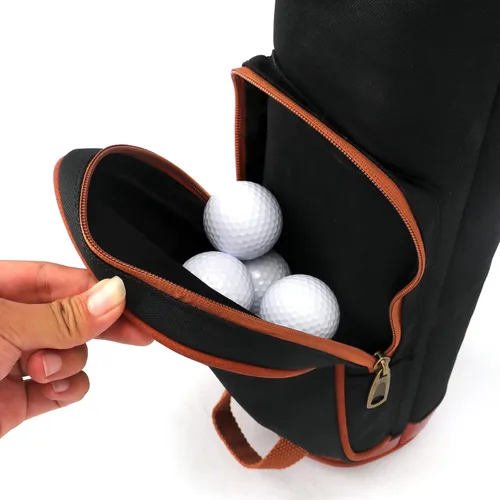 Vista 6 de TOURBON Bolsas de golf para hombre y mujer con bolsillo para pelotas con cremallera (bolsa de transporte de golf de 33 pulgadas, color negro)