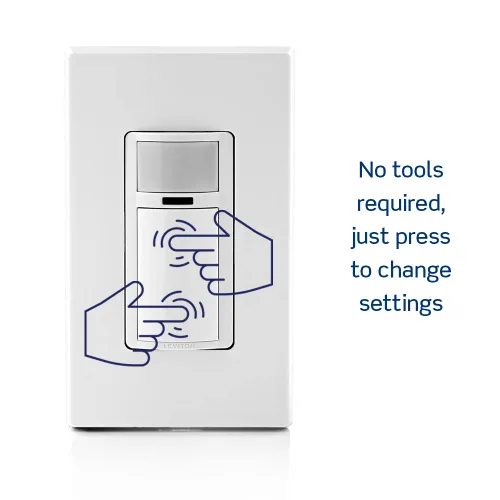 Vista 17 de Leviton Interruptor de luz con sensor de movimiento, activado por movimiento, encendido automático/apagado automático o encendido manual, 5A,