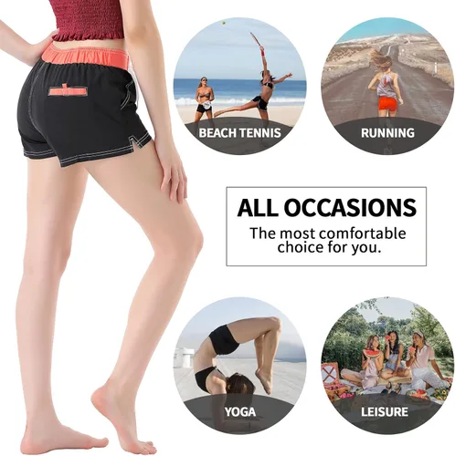 Vista 5 de Bañadores Trunks de Secado Rápido para Mujer Shorts Deportivos de Tabla con Forro Interior de Calzoncillos Suaves