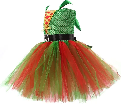 Vista 2 de IMEKIS Girls Christmas Santa Elf Costume Halloween Tutu Dress with Elf Hat Cosplay Xmas Holiday Outfits for Kids 2-12T