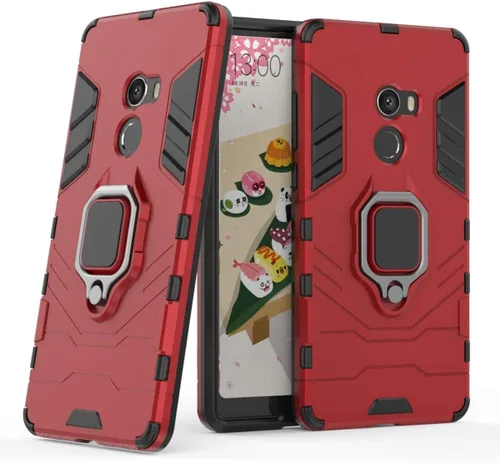 Vista 7 de LuluMain Compatible con funda Xiaomi Mi Mix 2, soporte de anillo de metal a prueba de golpes (funciona con soporte magnético para automóvil)