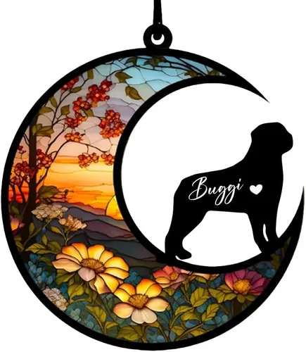 Vista 65 de Atrapasoles conmemorativos personalizados para perros Akita, nombre de perro personalizado, adorno de pérdida de perro, regalo para amantes