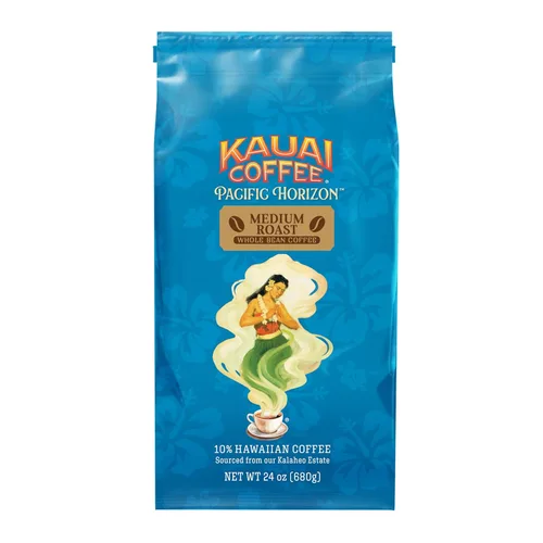 Vista 12 de Kauai Coffee Café de grano entero, suave, no amargo, arábica puro de tostado medio, notas florales y aroma brillante, cultivado en la granja de café