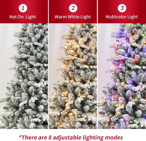 Vista 5 de Árbol de Navidad preiluminado de 6.5 pies, árbol de Navidad Blanco