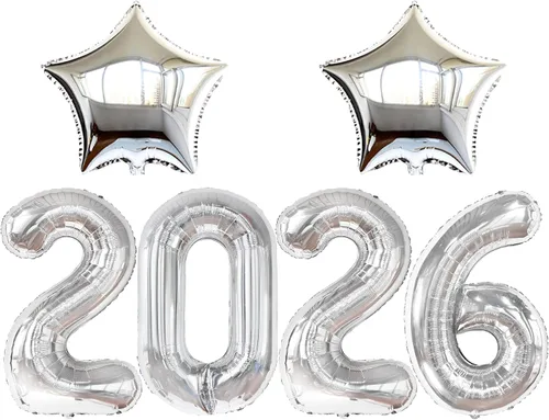 Vista 10 de Katchon, Globos gigantes negros grandes 2026 – 42 pulgadas Globos de graduación 2026 con globos de estrella negra para decoraciones de graduación