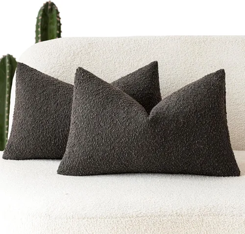 Vista 80 de Foindtower - Juego de 2 fundas decorativas de textura de bucle, fundas de almohada acentuadas, fundas de cojín sólidas, neutrales, para sofá, silla