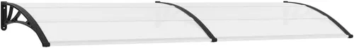 Vista 12 de Toldo para puerta, color negro, transparente, 31.5"x29.5", policarbonato Negro y Transparente