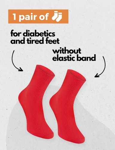 Vista 4 de Rainbow Socks - Calcetines elásticos de algodón DIABÉTICOS para pies caídos para hombres y mujeres