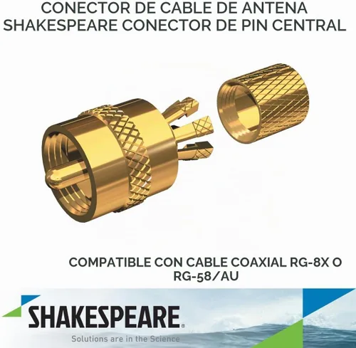 Vista 2 de Shakespeare 3003.4061 PL-259-CP-G Marine Center Pin Conector, Oro