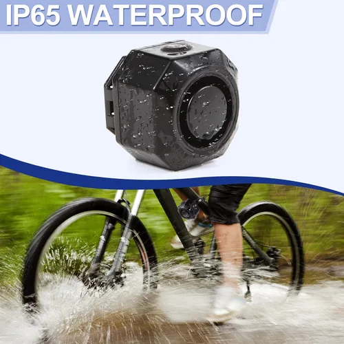 Vista 3 de Alarma de bicicleta USB recargable inalámbrica remota alarma de vehículo inteligente antirrobo cuerno de vibración con sensor de movimiento