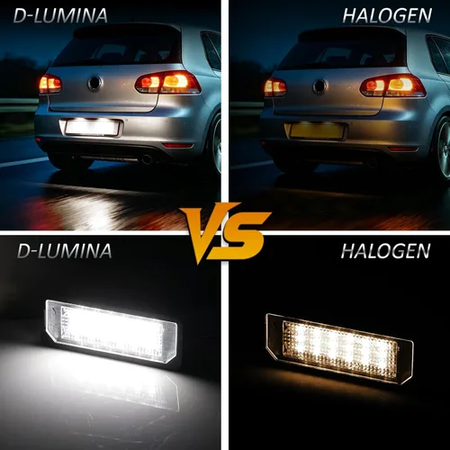 Vista 3 de D-Lumina Luces LED para matrícula, montaje de lámpara para Volkswagen VW Golf GTI MK4 MK5 MK6 MK7 CC Rabbit Polo EOS Phaeton Beetle Passat Scirocco