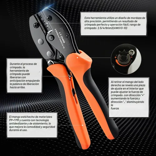 Vista 3 de Kit de herramientas de crimpado de conectores de panel solar con 1 crimpador, 15 pares de conectores y 1 llave inglesa, herramientas esenciales