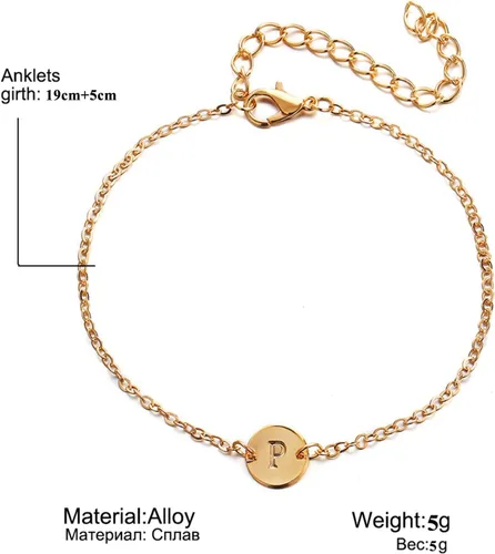 Vista 3 de Collares de collar para mujer pulsera personalizada con inicial de acero inoxidable chapado en oro de 18 quilates pulsera delicada con dije