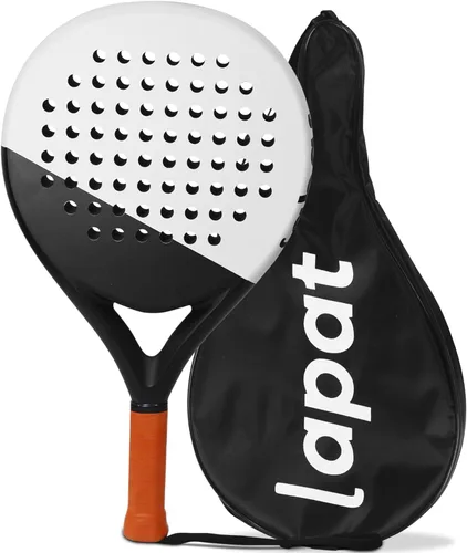 Vista 14 de LAPAT Raqueta de pádel con bolsa de cubierta, superficie de carbono con espuma viscoelástica EVA, raquetas de pádel ligeras, tenis POP