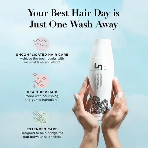 Vista 6 de Acondicionador Unwash de limpieza ecológica - Acondicionador limpiador co-wash hidratante y suave, libre de sulfatos y parabenos, para cabello