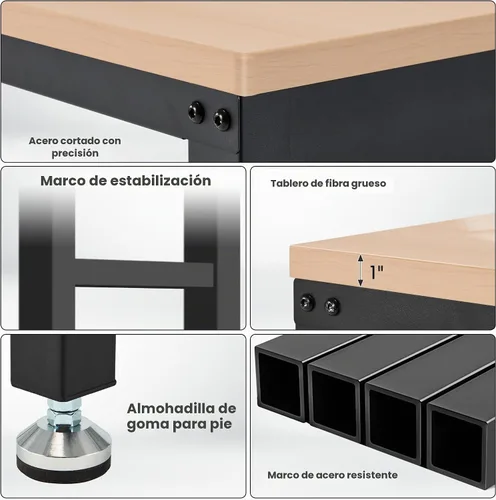 Vista 5 de Antifir Banco de trabajo ajustable de 48 pulgadas, banco de trabajo de madera resistente, capacidad de carga de 2000 libras, mesa de trabajo