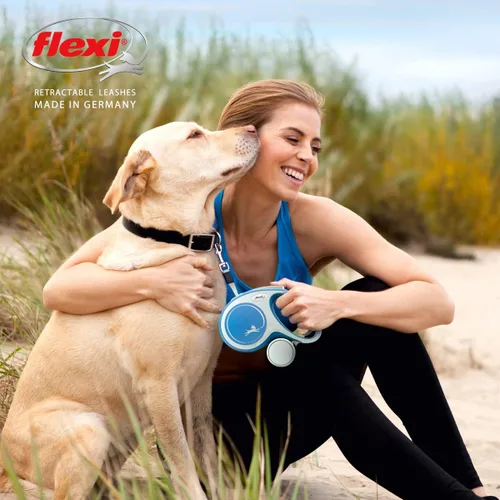 Vista 2 de Flexi New Comfort Tape - Correa retráctil para perros de hasta 26.5 lbs/26 libras, color gris y negro, extra pequeña, 9.8 ft