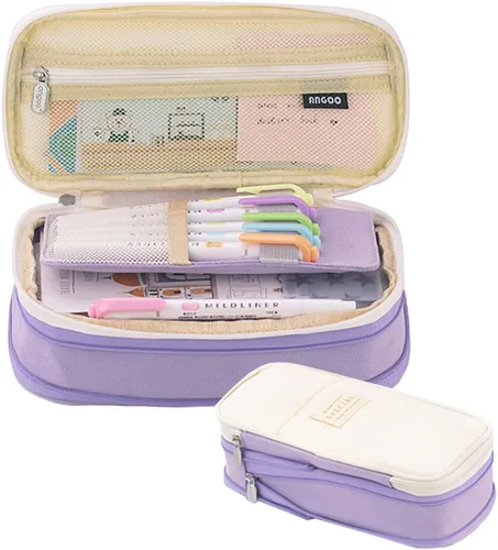 Vista 14 de Estuche para lápices de gran capacidad para oficina, gran almacenamiento, bolsa de alta capacidad, organizador para oficina, caja de viaje