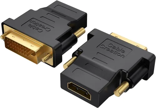 Vista 7 de CableCreation Adaptador DVI a HDMI, DVI macho a HDMI hembra convertidor Bidireccional, 1080P, conector chapado en oro, 3D para PS5, PS4, caja