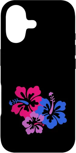Vista 32 de Bisexual Bi Pride Sutil Hibiscus Flower Hawaii LGBT LGBTQ Funda para iPhone 16