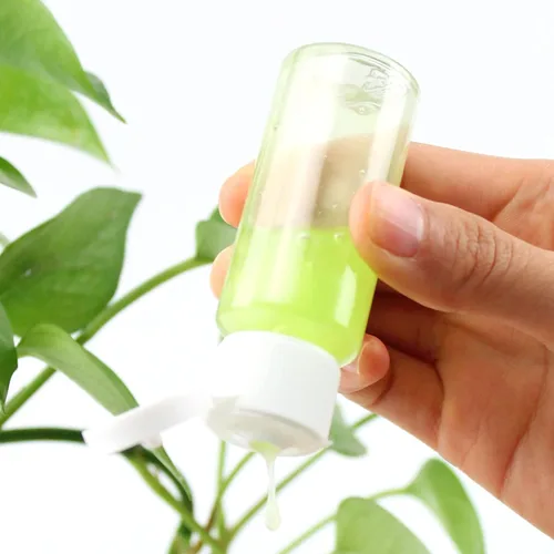 Vista 7 de 20 botellas de plástico con tapa abatible, dispensador vacío transparente, botellas de cosméticos recargables para champú, jabón corporal líquido