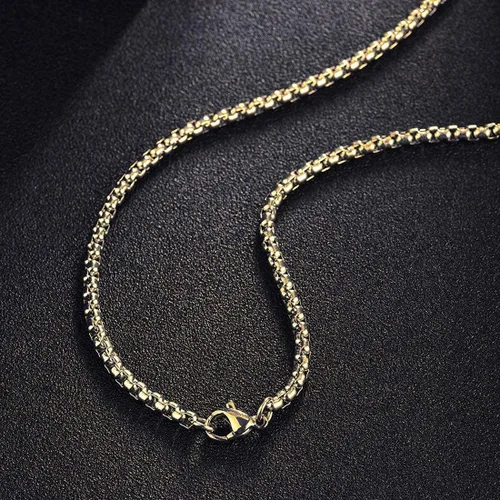 Vista 5 de FANCIME Collar con cruz biselada de plata de ley 925 maciza pulida con chapa de oro amarillo o blanco Collar de crucifijo para hombre Collar largo