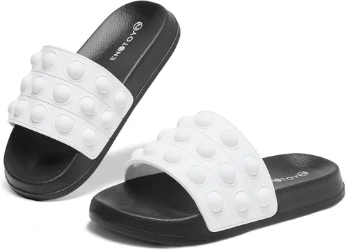 Vista 7 de Engtoy Sandalias para niños y niñas, unisex, ligeras, antideslizantes, puntera abierta, cómodas, para ducha, playa, divertidas sandalias