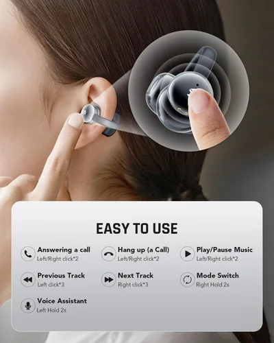 Vista 14 de Black Shark Auriculares con clip, auriculares abiertos, modos duales de música y juego, 5g ligeros y diseño de pantalla digital, llamadas DNN