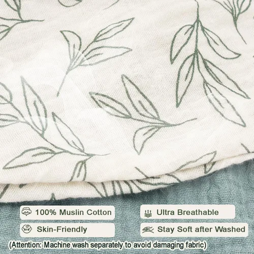 Vista 4 de Funda de almohada de lactancia, paquete de 2 fundas extraíbles de muselina de algodón para almohadas de lactancia, funda de almohada ultrasuave