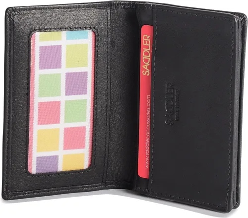 Vista 3 de SADDLER - Tarjetero de piel de lujo para mujer, con tarjetero de visita, tarjetero, tarjetero, funda de diseño con RFID para damas, caja de regalo