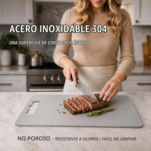 Vista 2 de Tabla de cortar del acero inoxidable 304, tabla de cortar del metal