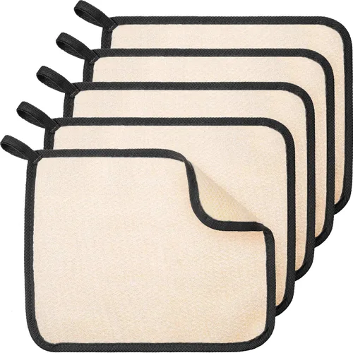 Vista 17 de Tatuo 5 paños exfoliantes para el rostro y el cuerpo, tejido de toalla para el baño, exfoliante, masaje, paño de baño para mujeres y hombres, 10.63