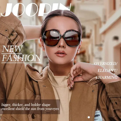 Vista 2 de Joopin Lentes de sol de gran tamaño para mujer, polarizados, grandes, para conducción, protección UV, grandes sombras